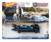 HOT WHEELS TRANSPORTATOR AERO LIFT NEGRU CU MASINUTA VOLKSWAGEN ID R SCARA 1:64